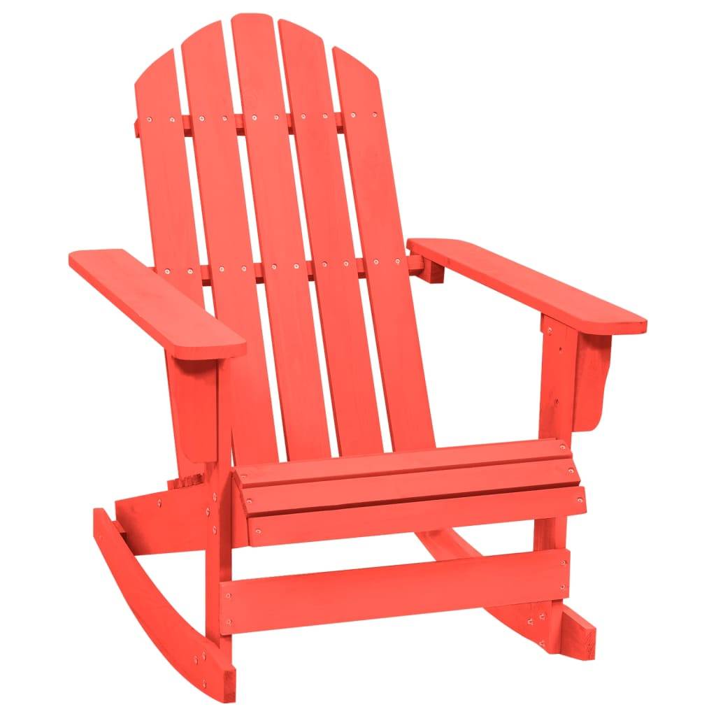 ComfortXL - Rocking Chair Adirondack Bois de Sapin Fauteuil à Bascule de Jardin Extérieur Rouge – ComfortXL Outdoor Living - Image 1