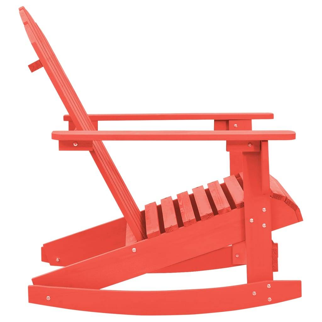 ComfortXL - Rocking Chair Adirondack Bois de Sapin Fauteuil à Bascule de Jardin Extérieur Rouge – ComfortXL Outdoor Living - Image 3