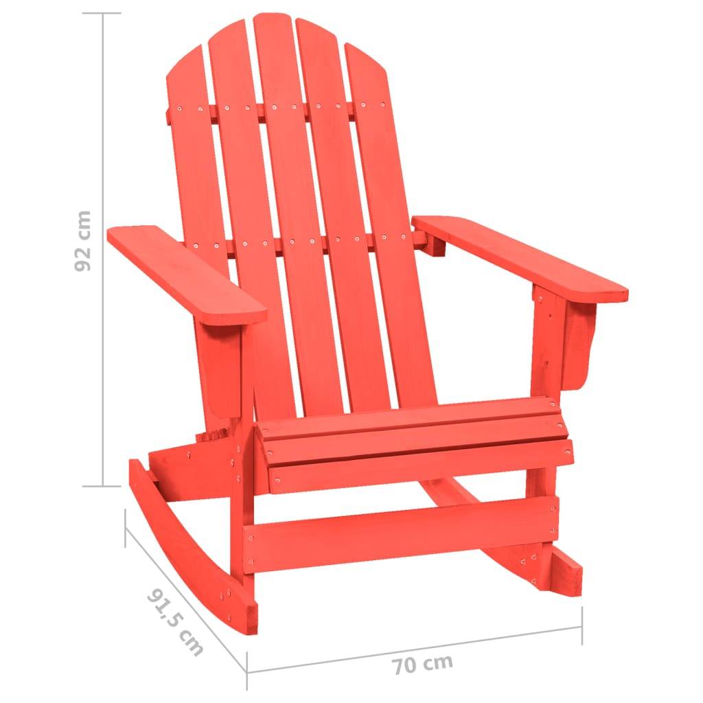 ComfortXL - Rocking Chair Adirondack Bois de Sapin Fauteuil à Bascule de Jardin Extérieur Rouge – ComfortXL Outdoor Living - Image 6