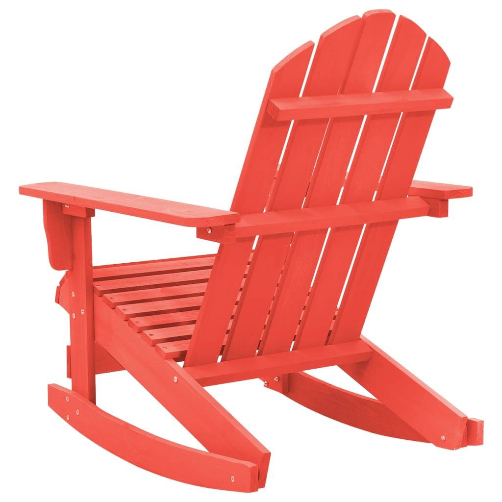 ComfortXL - Rocking Chair Adirondack Bois de Sapin Fauteuil à Bascule de Jardin Extérieur Rouge – ComfortXL Outdoor Living - Image 4
