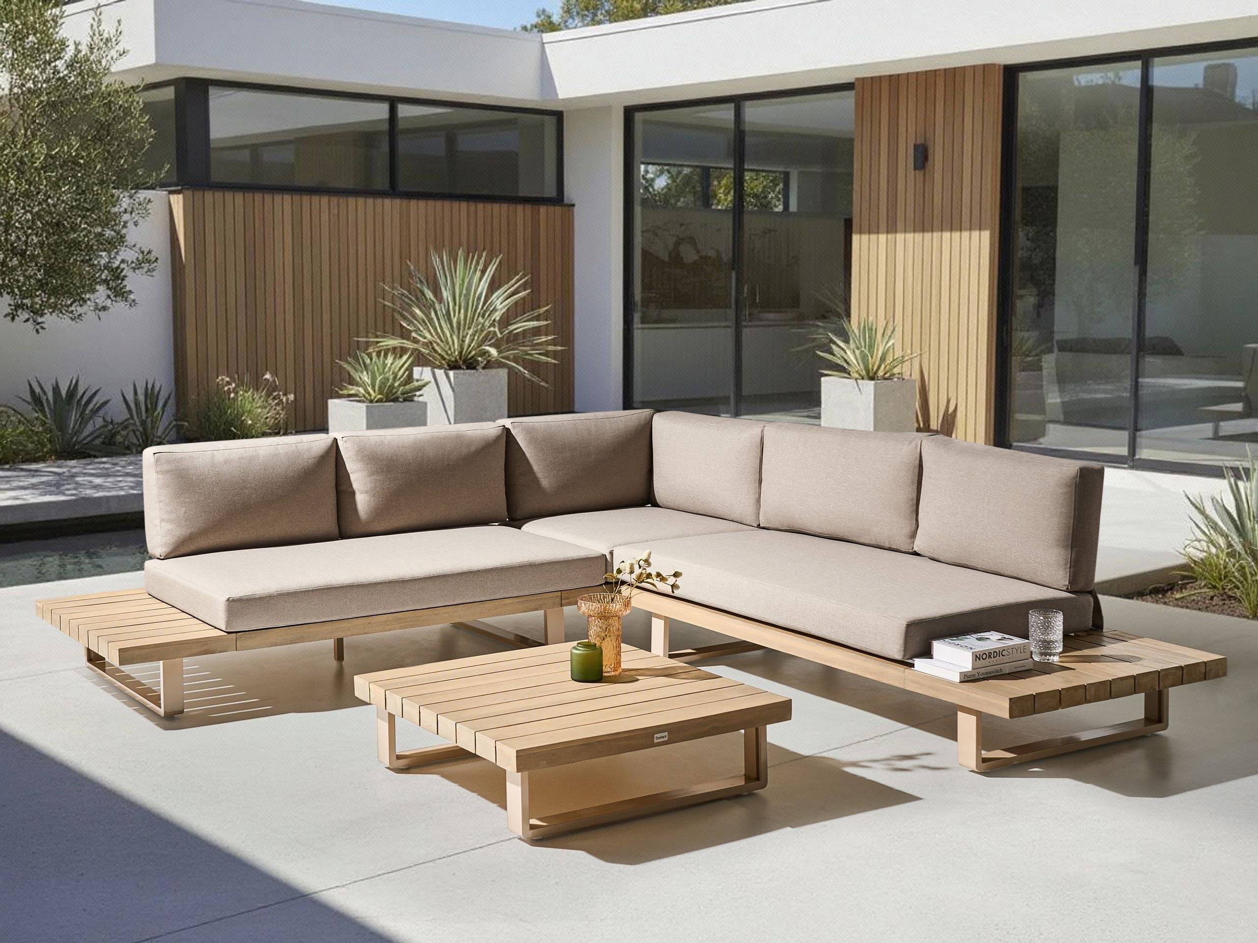Beliani - Set de jardin, 5 Personnes Bois d'acacia certifié Taupe MYKONOS - Beliani - Image 1