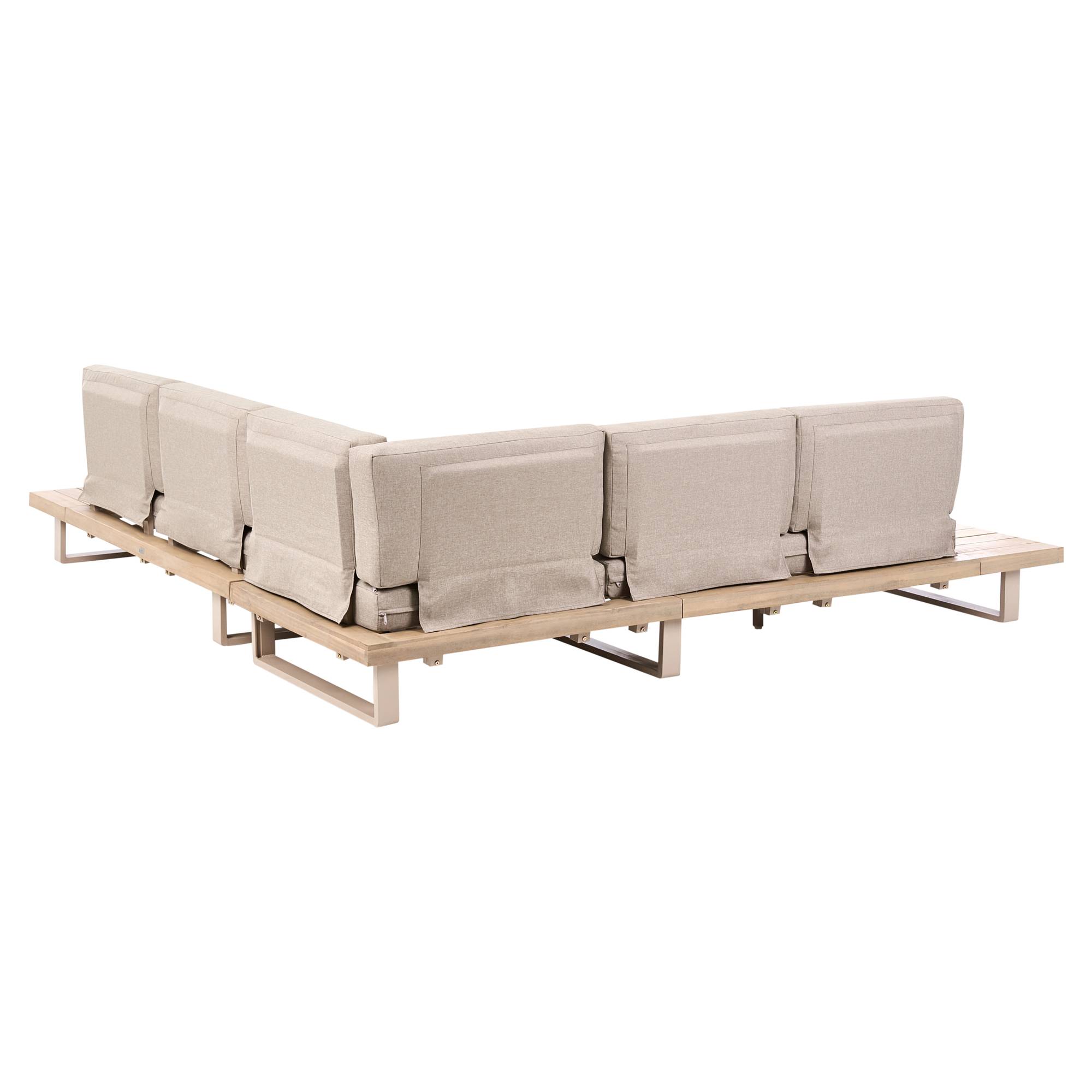 Beliani - Set de jardin, 5 Personnes Bois d'acacia certifié Taupe MYKONOS - Beliani - Image 6