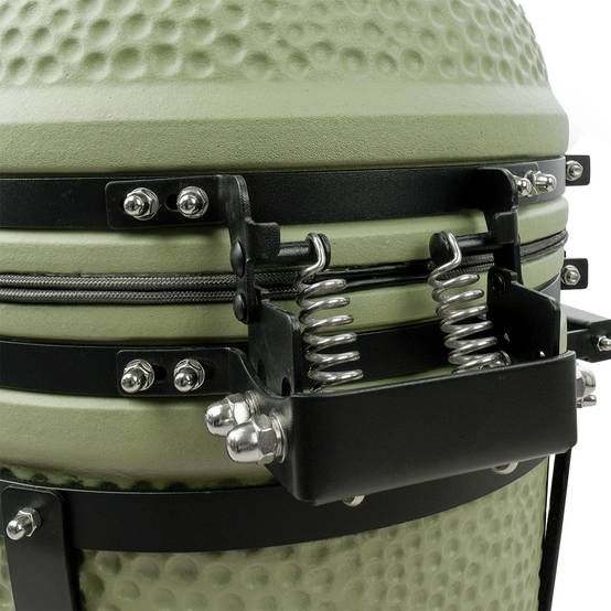 Barbecue kamado en céramique à poser Patton Premium Compact 15" - Grille Ø 34 cm - vert olive mat - Image 9