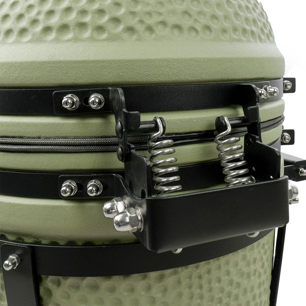 Barbecue kamado en céramique à poser Patton Premium Compact 15" - Grille Ø 34 cm - vert olive mat - Image 9