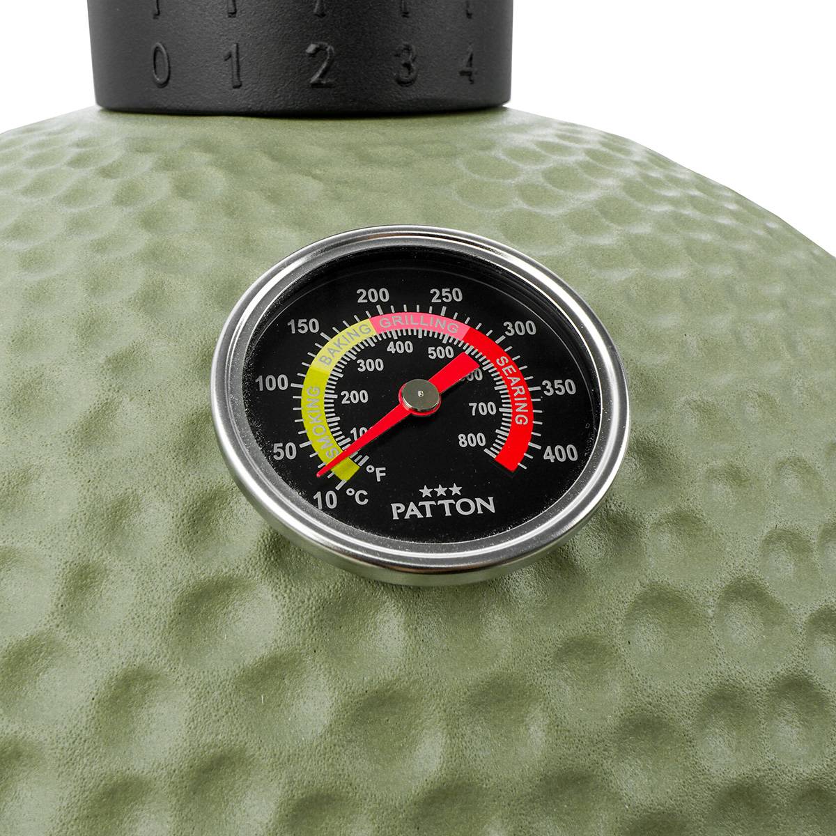 Barbecue kamado en céramique à poser Patton Premium Compact 15" - Grille Ø 34 cm - vert olive mat - Image 10