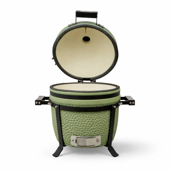 Barbecue kamado en céramique à poser Patton Premium Compact 15" - Grille Ø 34 cm - vert olive mat - Image 3