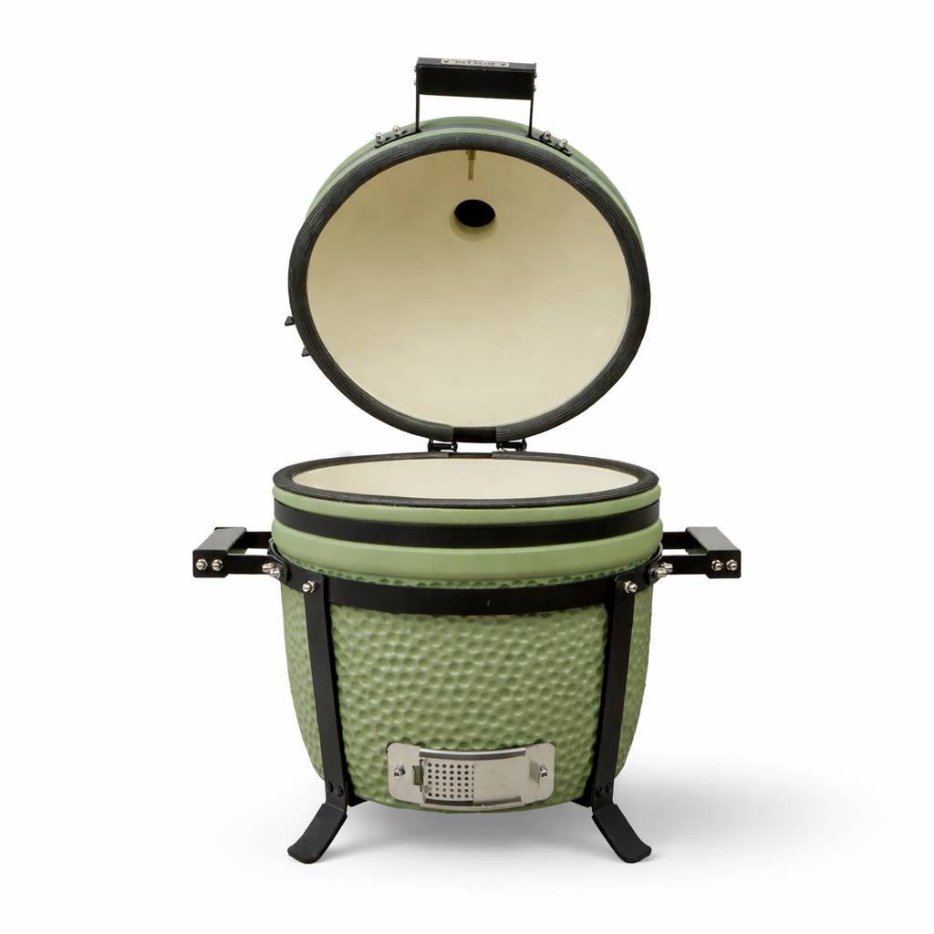 Barbecue kamado en céramique à poser Patton Premium Compact 15" - Grille Ø 34 cm - vert olive mat - Image 3