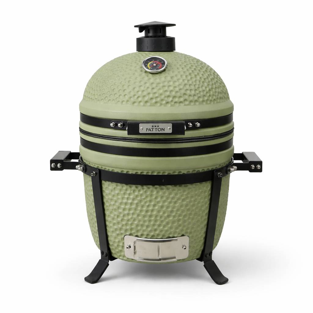Barbecue kamado en céramique à poser Patton Premium Compact 15" - Grille Ø 34 cm - vert olive mat - Image 1