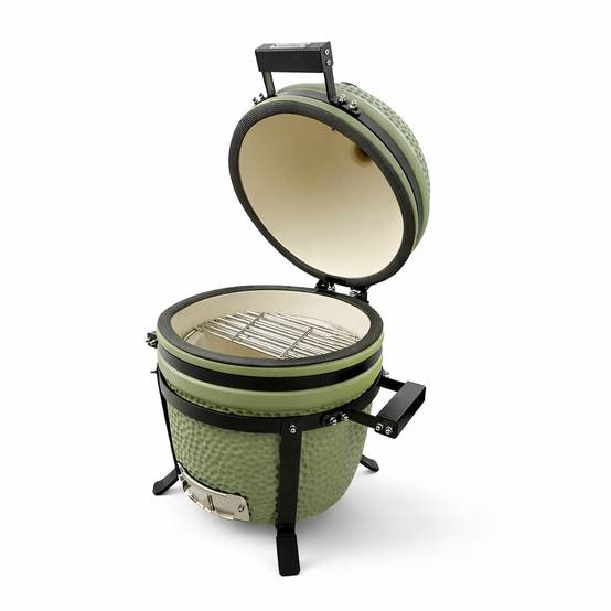 Barbecue kamado en céramique à poser Patton Premium Compact 15" - Grille Ø 34 cm - vert olive mat - Image 6