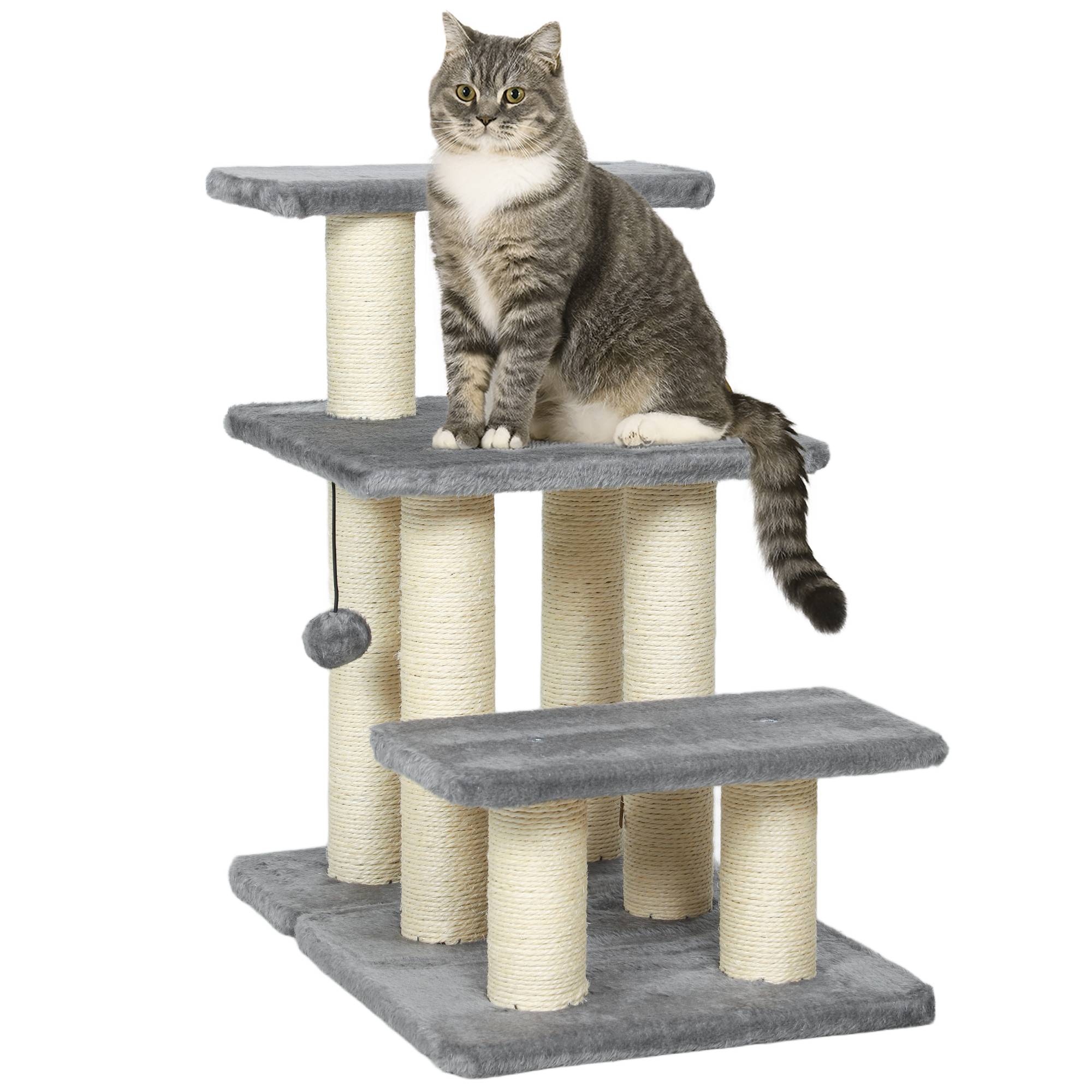 Sans Marque - Escalier 3 marches 54cm, griffoirs sisal, balle, petit chien/chat - Image 1