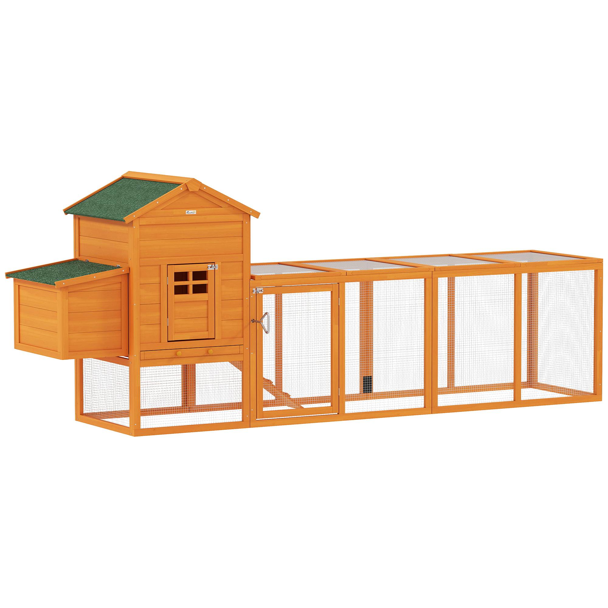 Grand poulailler bois extérieur 3 à 6 poules toit bitumé 297x68x118cm - ComfortXL Outdoor Living - Image 2