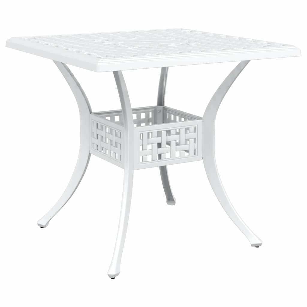 Ensemble de table de jardin aluminium coulé blanc 80 x 80 x 75 cm - PANGIVO - Image 5