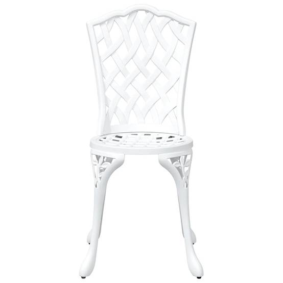 Ensemble de table de jardin aluminium coulé blanc 80 x 80 x 75 cm - PANGIVO - Image 7