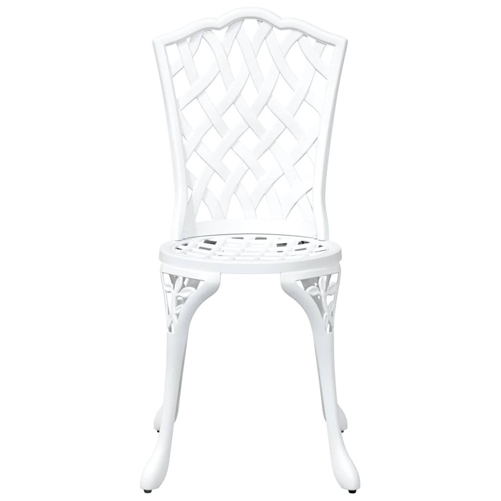 Ensemble de table de jardin aluminium coulé blanc 80 x 80 x 75 cm - PANGIVO - Image 7