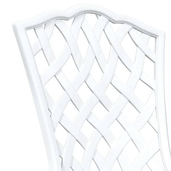 Ensemble de table de jardin aluminium coulé blanc 80 x 80 x 75 cm - PANGIVO - Image 8