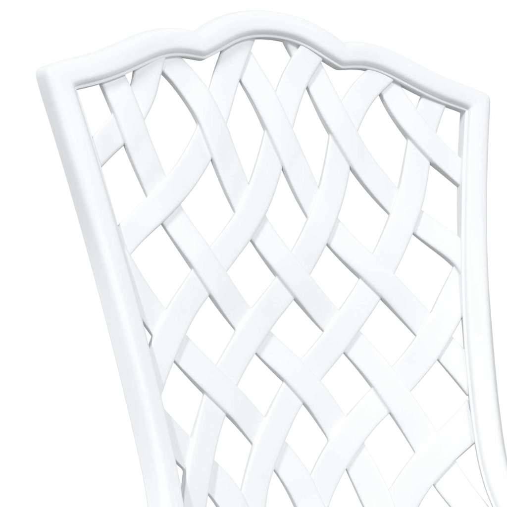 Ensemble de table de jardin aluminium coulé blanc 80 x 80 x 75 cm - PANGIVO - Image 8