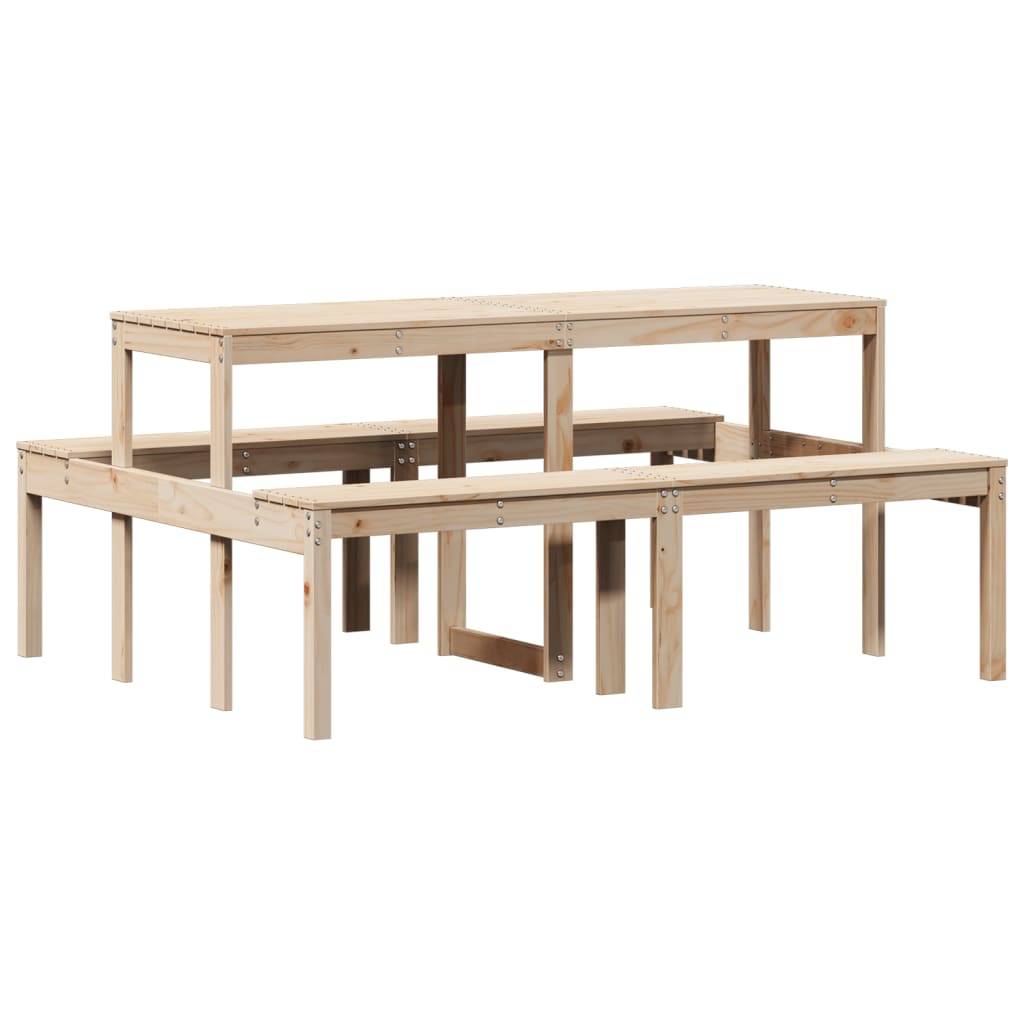 PANGIVO - Table de pique-nique bois massif de pin 160 x 134 x 75 cm - PANGIVO - Image 2