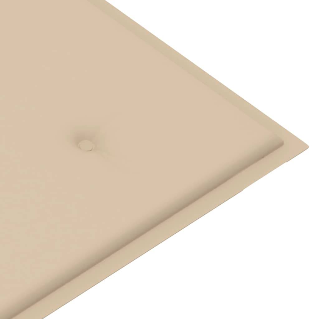 Helloshop26 - Banc de jardin meuble de patio d'extérieur terrasse avec coussin beige 120 x 51,5 x 84 cm bois de teck massif - Image 7