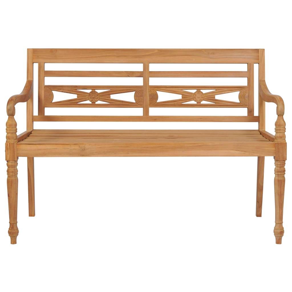 Helloshop26 - Banc de jardin meuble de patio d'extérieur terrasse avec coussin beige 120 x 51,5 x 84 cm bois de teck massif - Image 3