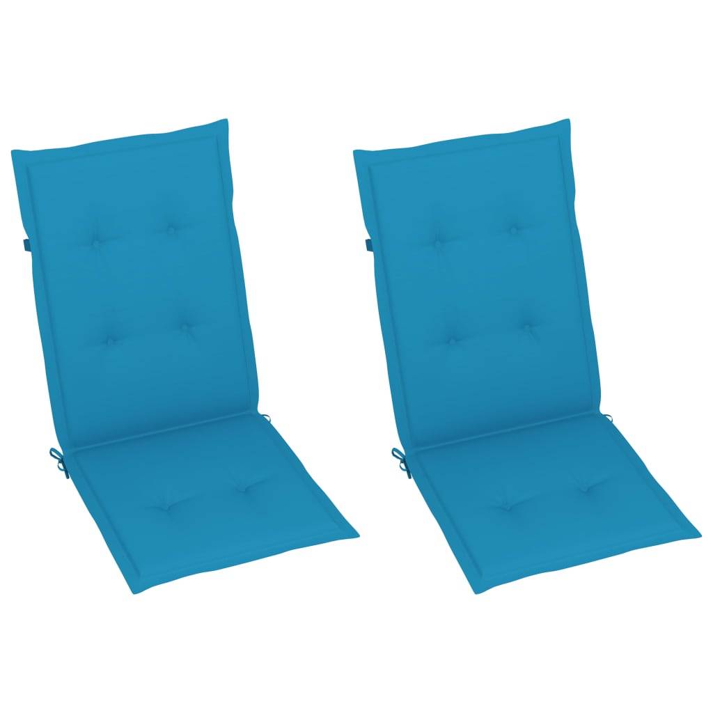 PANGIVO - Chaise de jardin inclinable bois d'acacia coussin bleu 57 x 69 x 111 cm - PANGIVO - Image 6