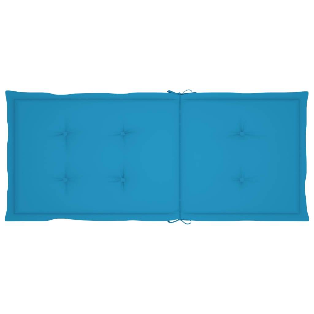 PANGIVO - Chaise de jardin inclinable bois d'acacia coussin bleu 57 x 69 x 111 cm - PANGIVO - Image 8
