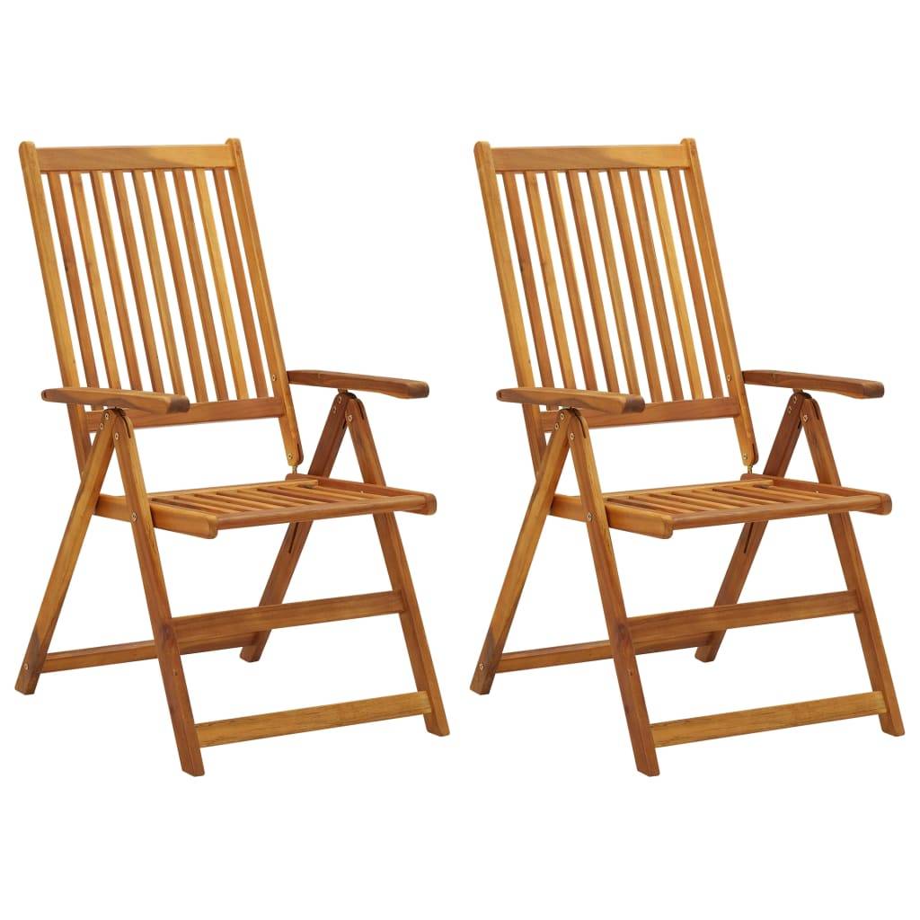 PANGIVO - Chaise de jardin inclinable bois d'acacia coussin bleu 57 x 69 x 111 cm - PANGIVO - Image 2