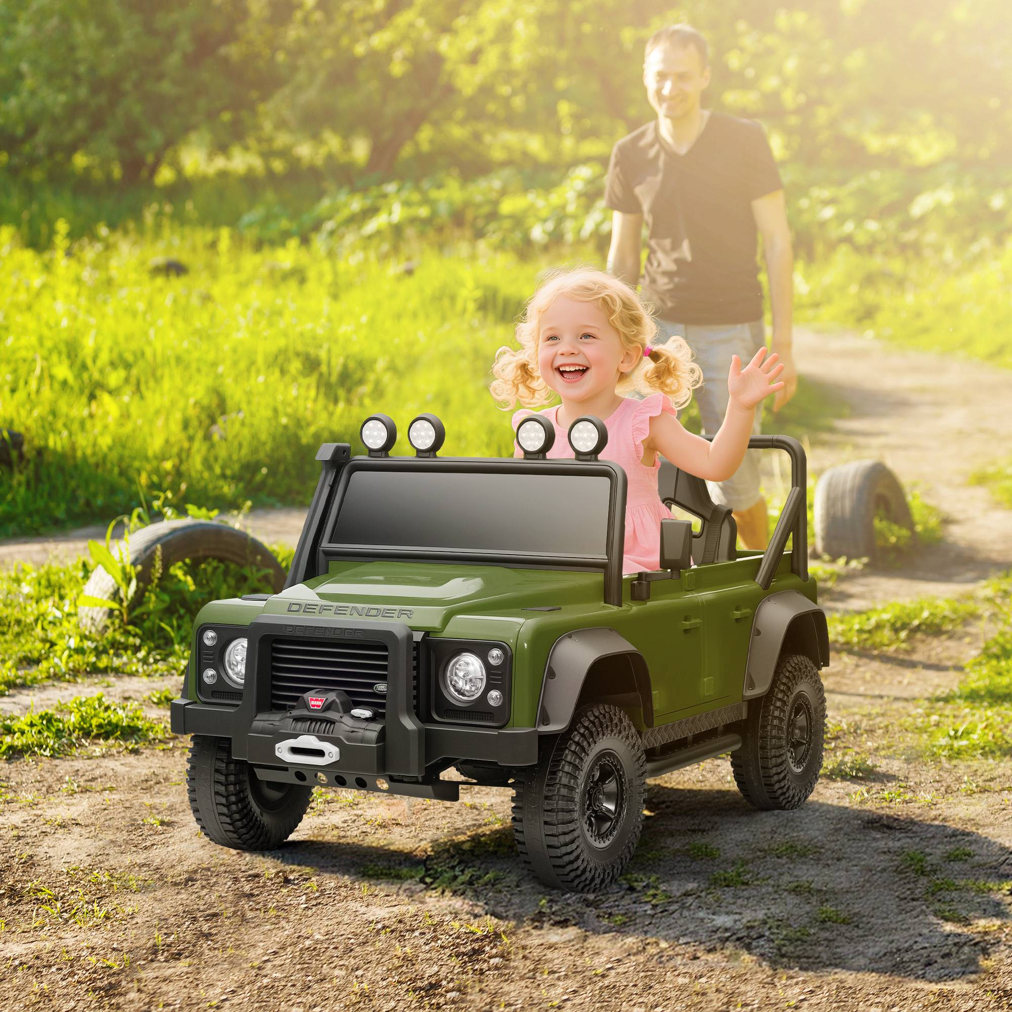 Sans Marque - Voiture électrique enfants batterie 12V télécommande musique klaxon lumières LED verte - Image 3