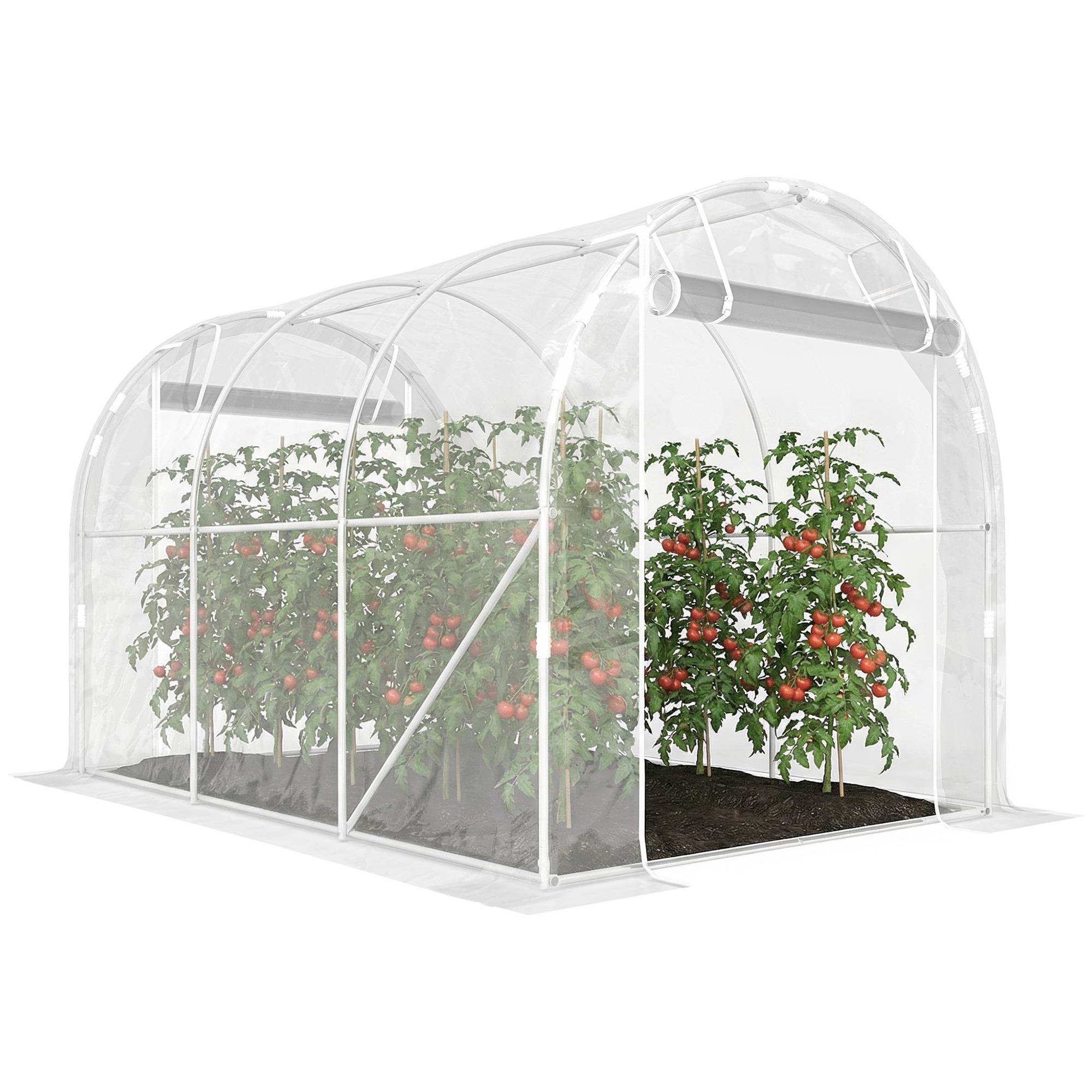 Maison Chic - Serre tunnel de jardin 6m² serre de jardin tunnel 195x295x195cm cadre acier galvanisé, bâche PE 150g/m² transparent - Image 3