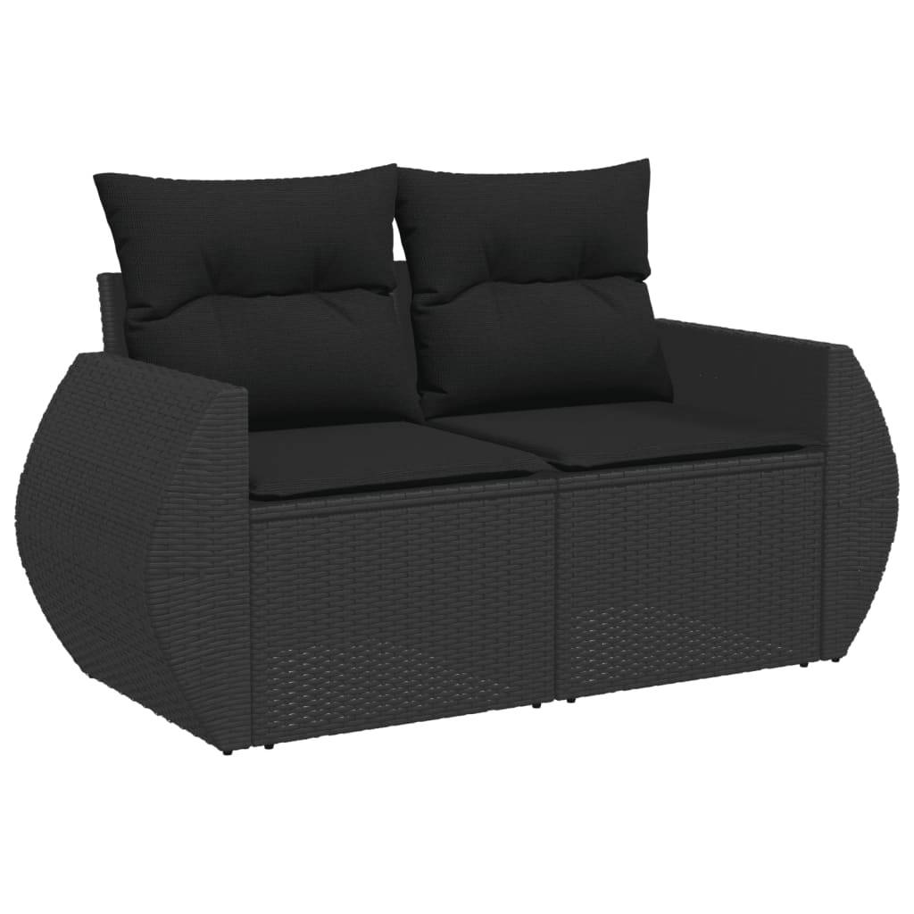 ComfortXL - Canapé Extérieur 2 Assises Poly Rotin avec Coffre de Rangement et Coussins – Noir – ComfortXL Outdoor Living - Image 2