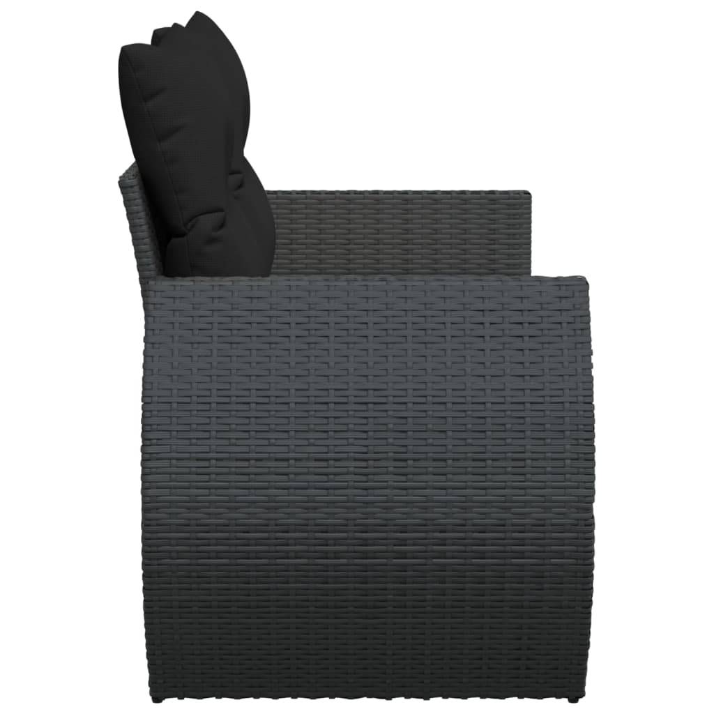 ComfortXL - Canapé Extérieur 2 Assises Poly Rotin avec Coffre de Rangement et Coussins – Noir – ComfortXL Outdoor Living - Image 5