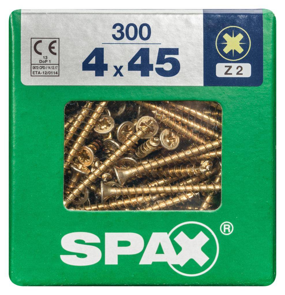 Spax - Lot de 300 vis acier tête fraisée pozidriv SPAX, Diam.4 mm x L.45 mm - Image 3
