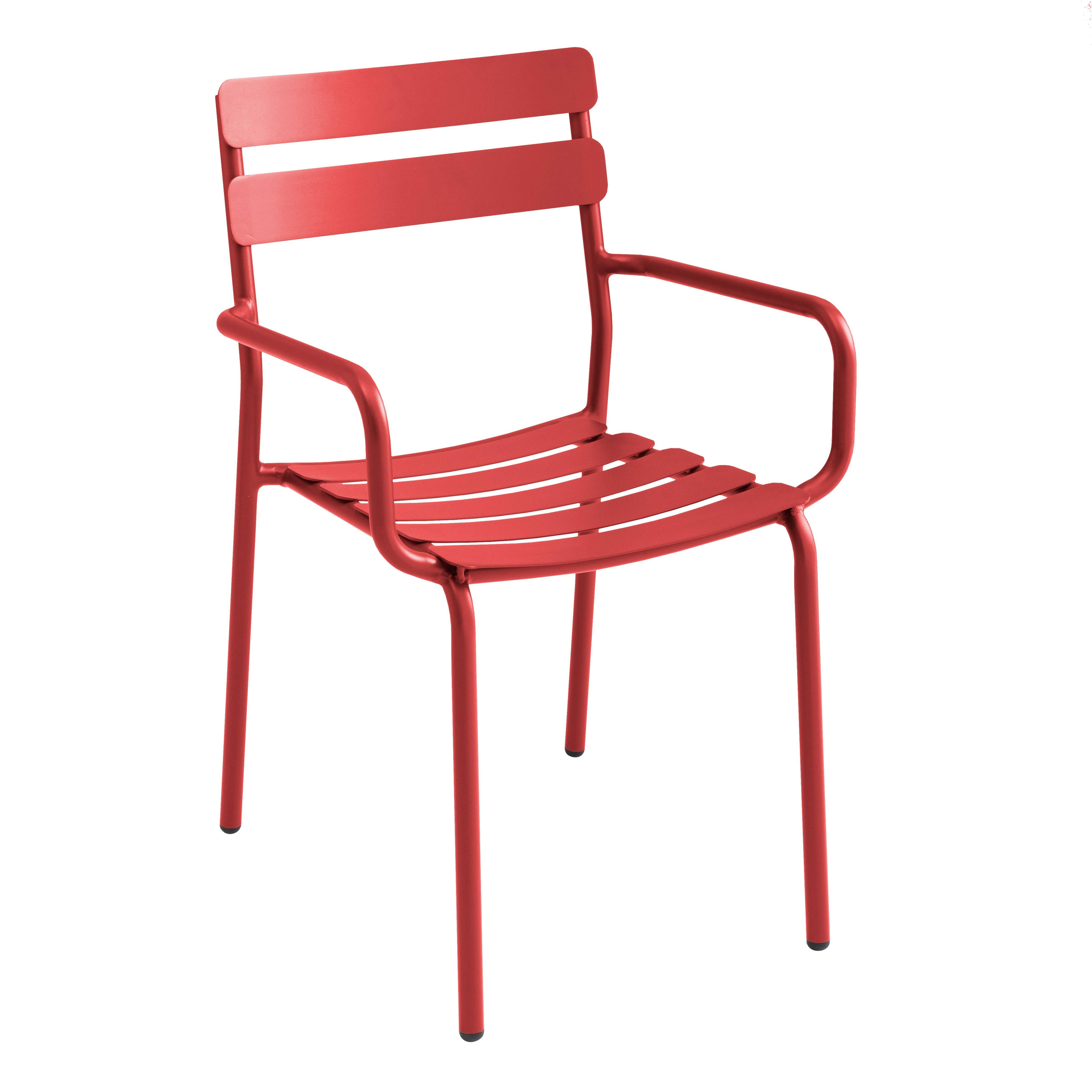 Oviala - Fauteuil de terrasse en aluminium rouge foncé Almada - Oviala - Image 1