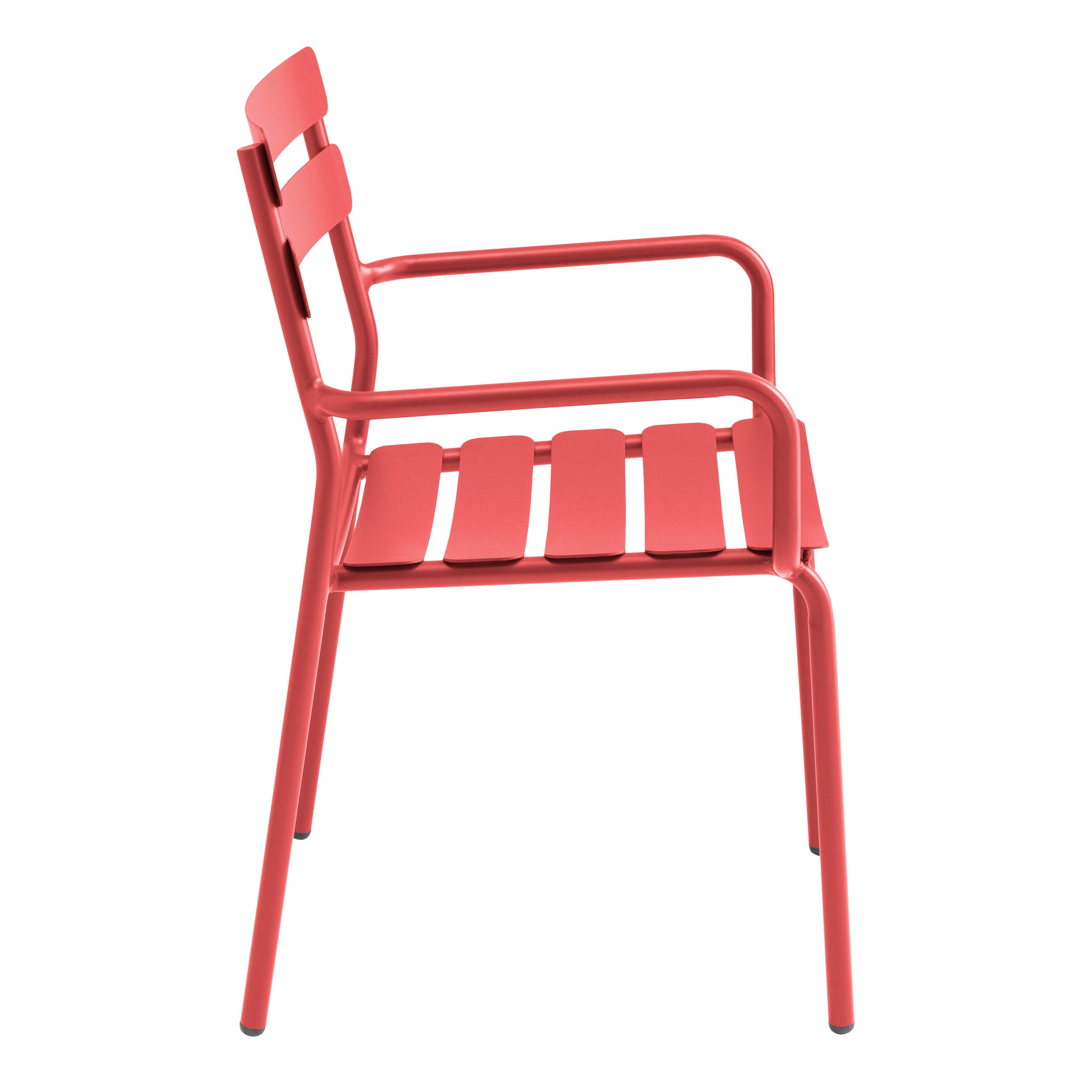 Oviala - Fauteuil de terrasse en aluminium rouge foncé Almada - Oviala - Image 6