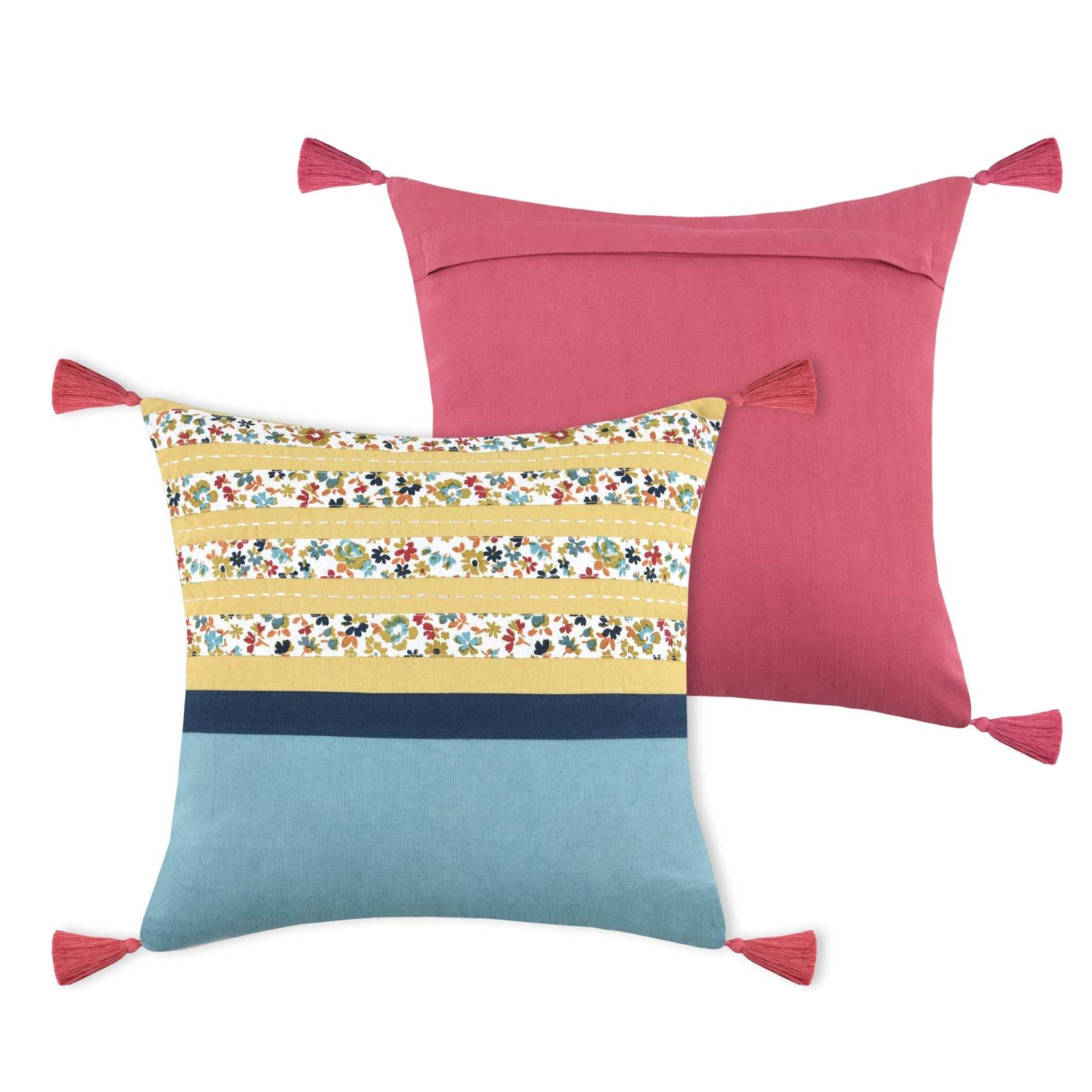 Lovely Casa - Coussin déhoussable à l'esprit folk - LOVELY CASA - Image 1
