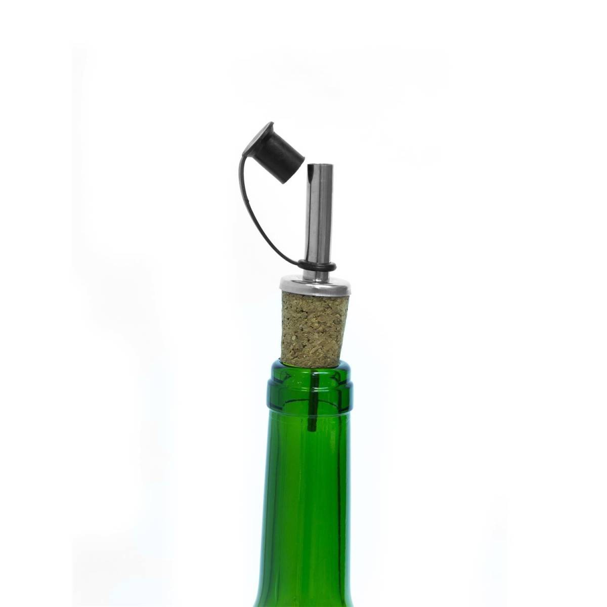 Cook Concept - Lot de 2 Bouchons en Liège "Bec Verseur" 10cm Argent - Image 2