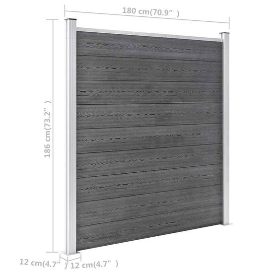 Clôture jardin WPC gris 1218 x 186 cm - PANGIVO - Image 10