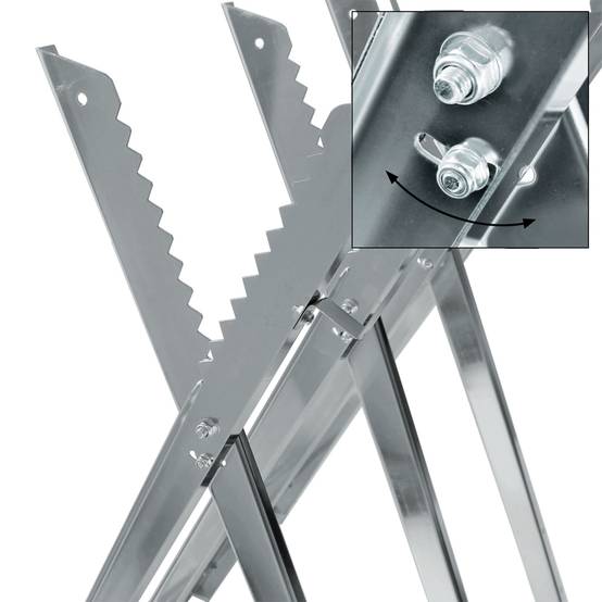 Lot de 2 Chevalets de Sciage pour Tronçonneuse, 3 Positions, en Métal Galvanisé, Capacité de charge 150 kg, Pliable Réglable - Image 4