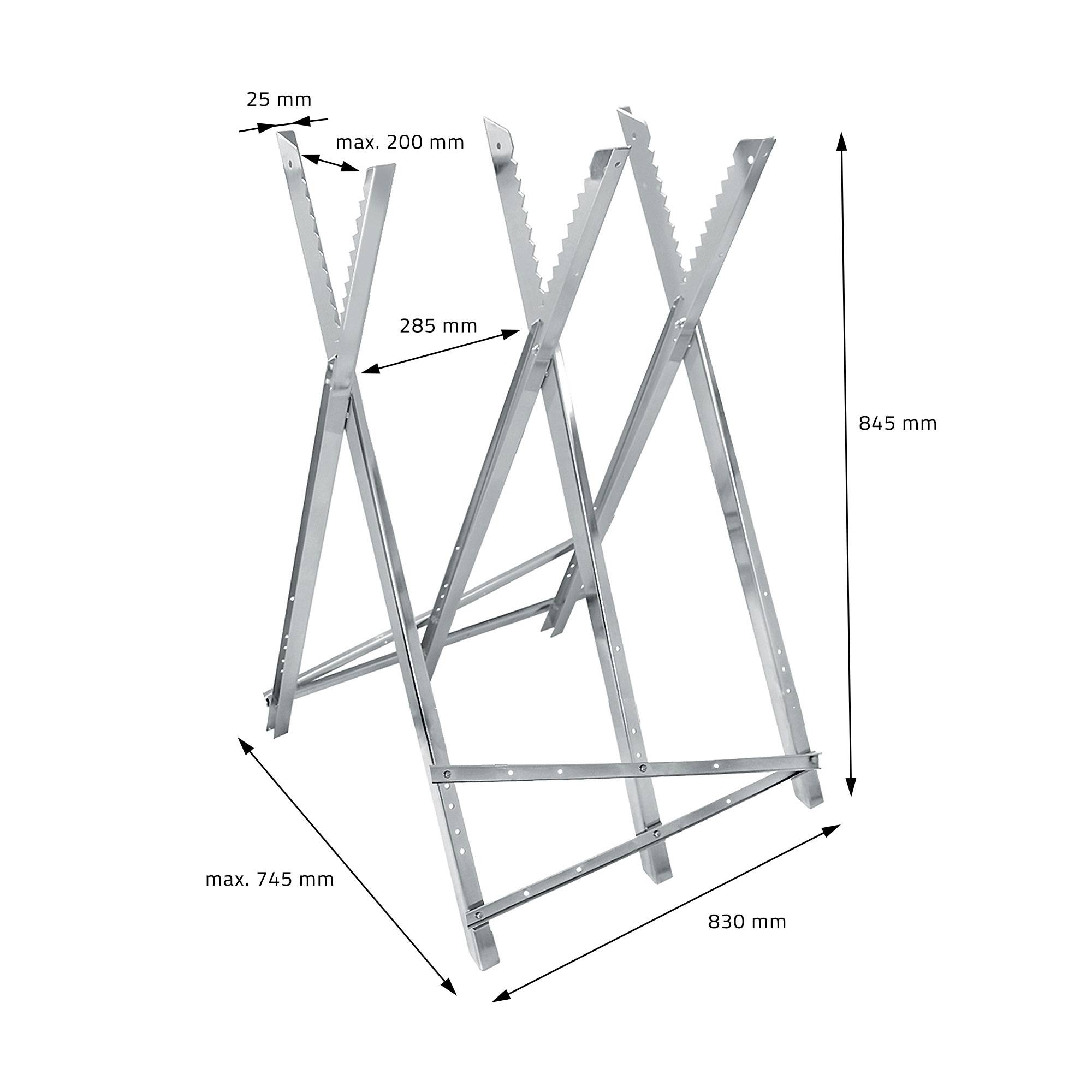 Lot de 2 Chevalets de Sciage pour Tronçonneuse, 3 Positions, en Métal Galvanisé, Capacité de charge 150 kg, Pliable Réglable - Image 6