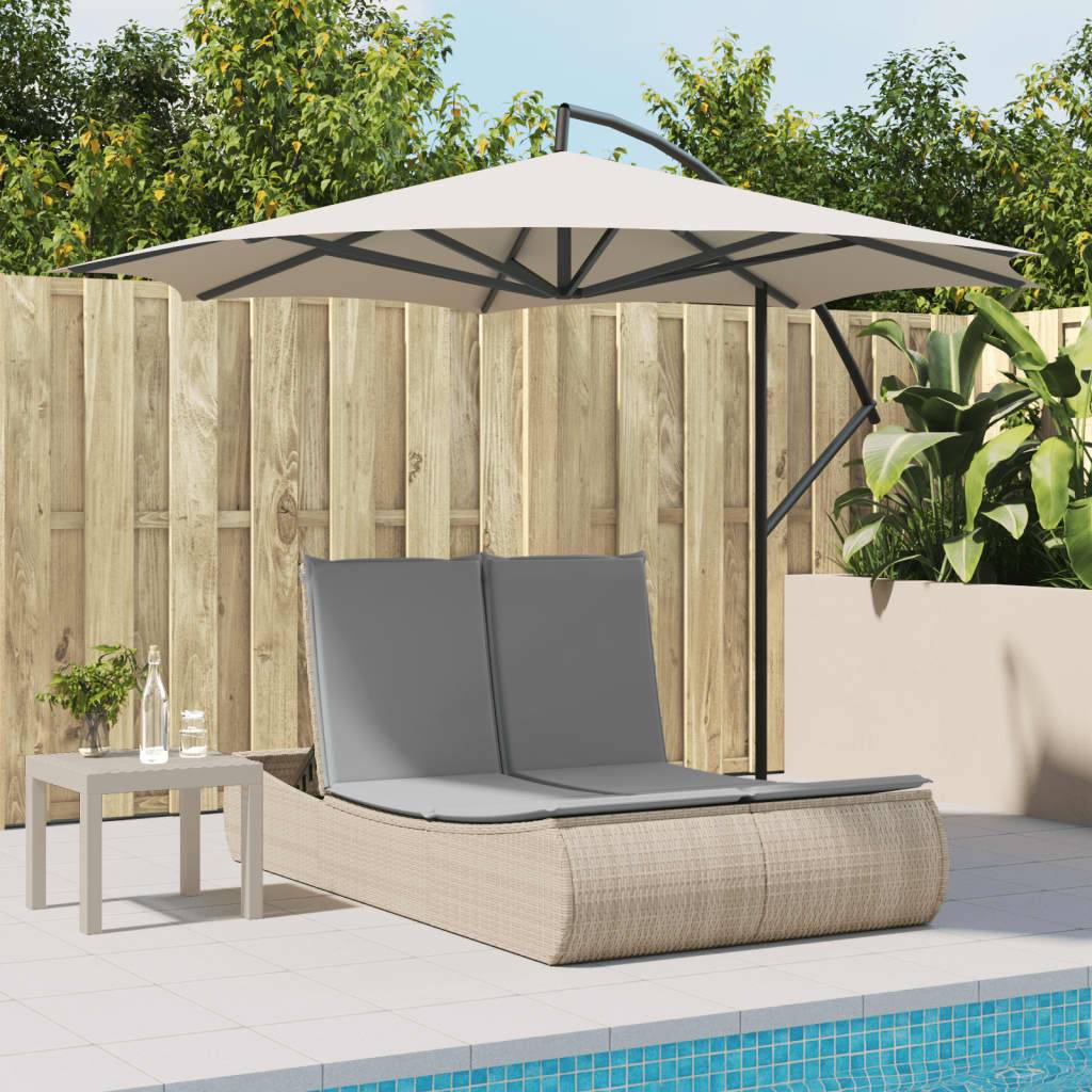 Maison Chic - Bain de soleil à 2 places - Transat - Chaise longue avec coussins beige résine tressée - MEUBLE PRO-JU6453 - Image 3