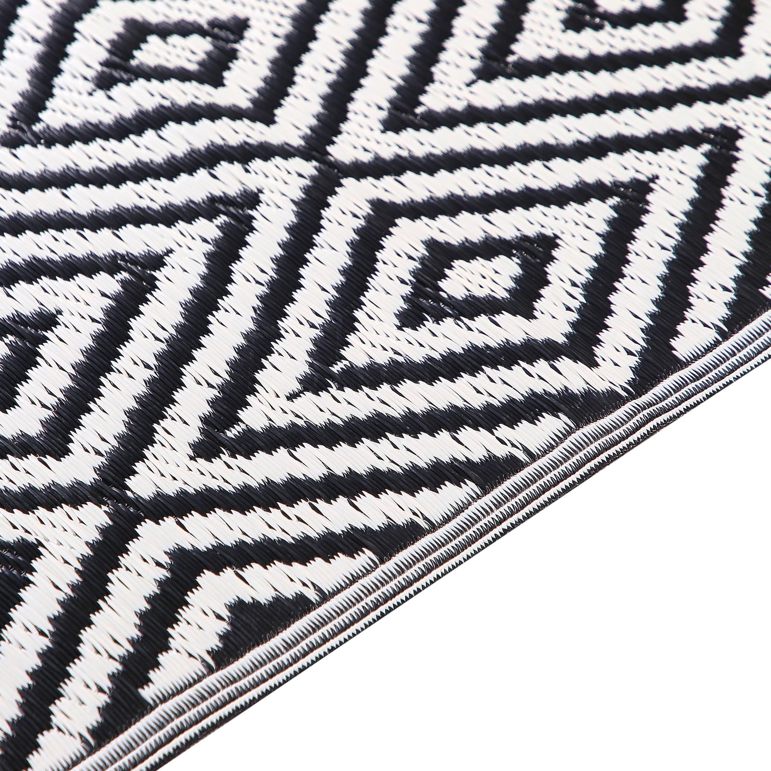Beliani - Tapis d'Extérieur Noir et Blanc en Polypropylène Motif Géométrique pour Terrasse au Style Moderne 150 x 200 cm Beliani - Image 4