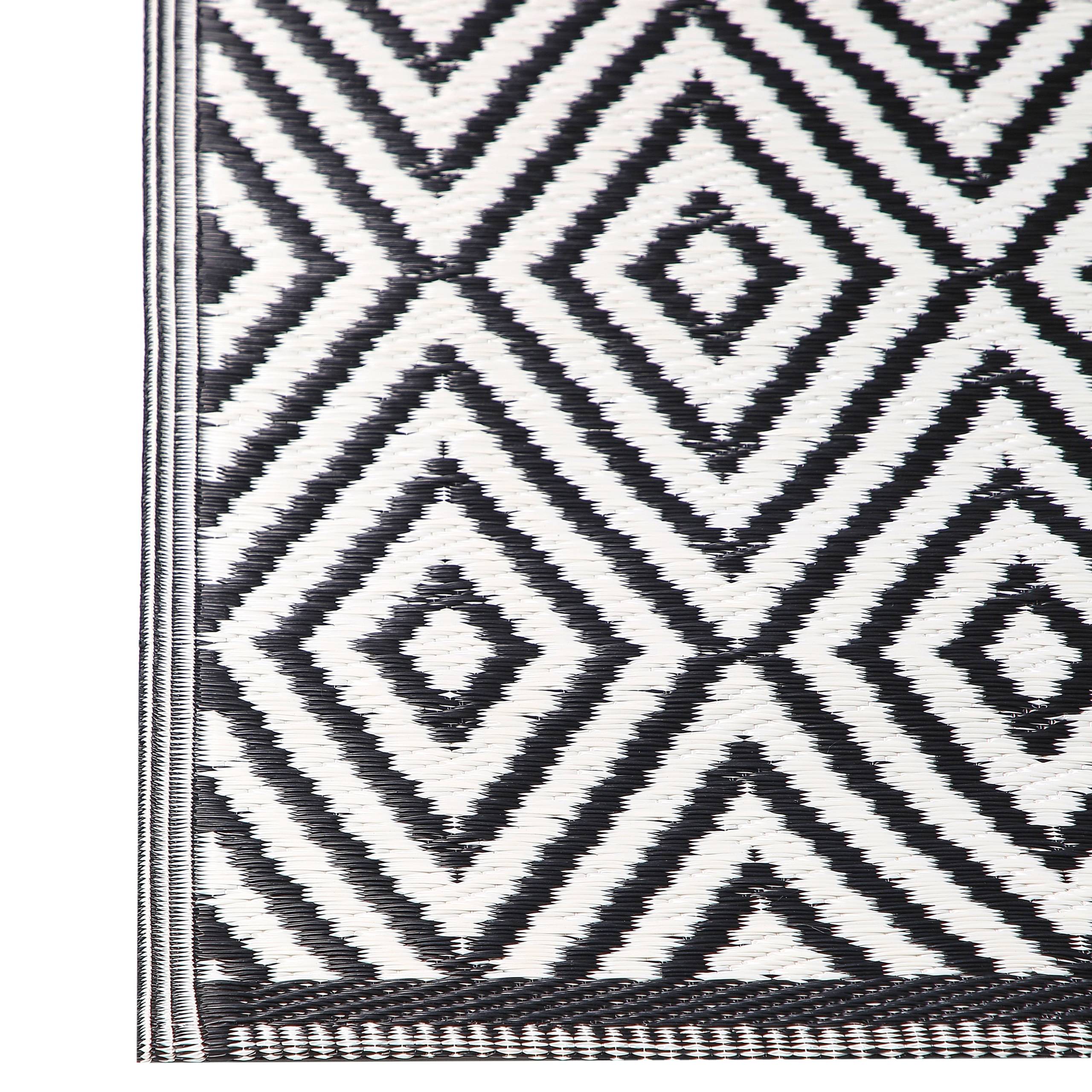 Beliani - Tapis d'Extérieur Noir et Blanc en Polypropylène Motif Géométrique pour Terrasse au Style Moderne 150 x 200 cm Beliani - Image 6