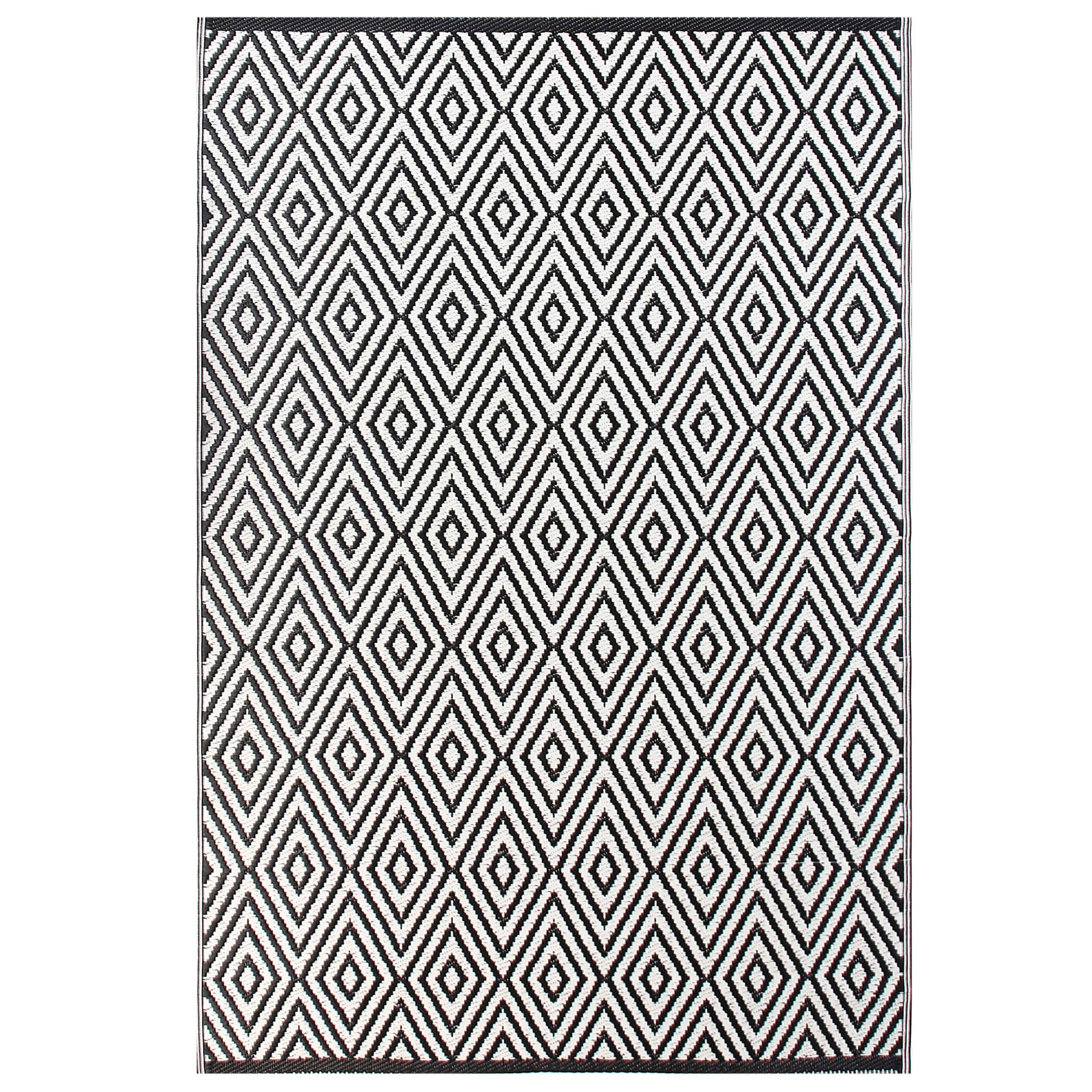 Beliani - Tapis d'Extérieur Noir et Blanc en Polypropylène Motif Géométrique pour Terrasse au Style Moderne 150 x 200 cm Beliani - Image 1