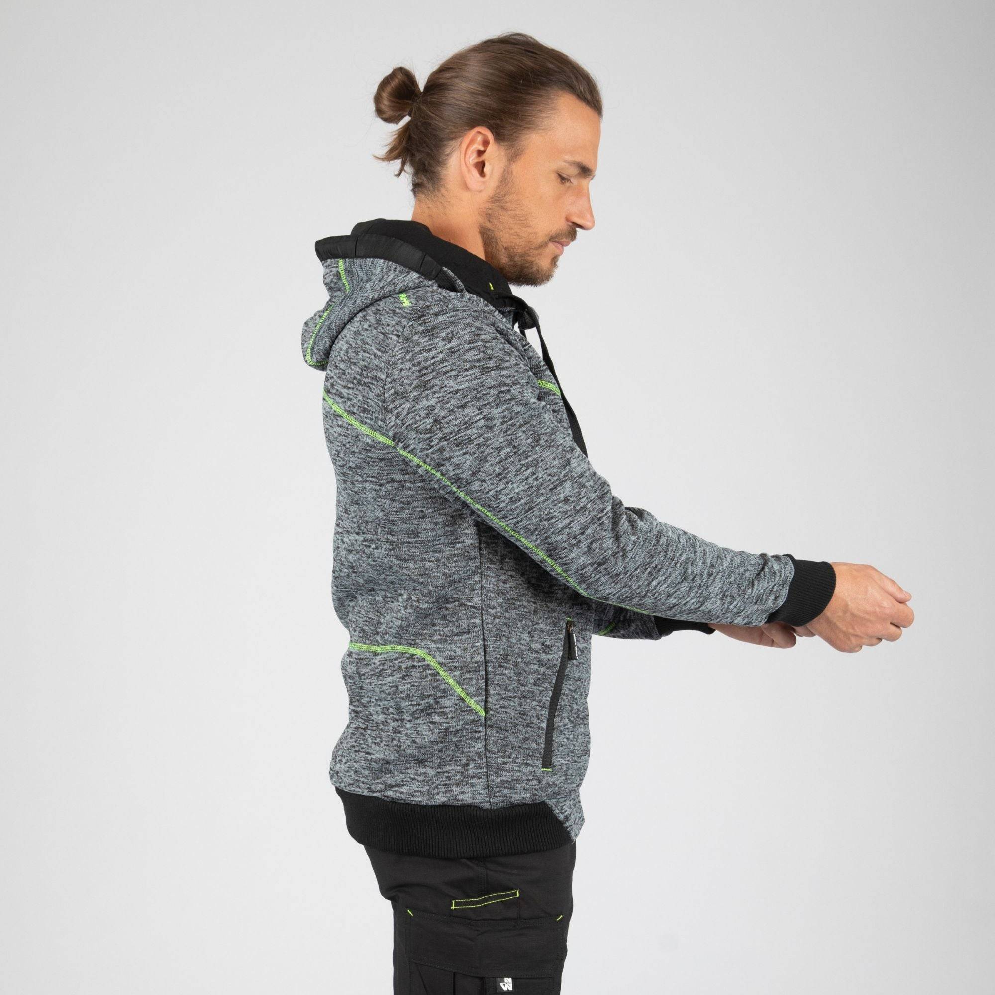 Nineworths - Veste - NORTH WAYS - Botta 1509 Gris chiné / Jaune Fluo T.3XL - Image 3