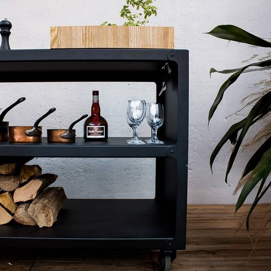 Desserte Pontaillac 80 Noir - Mobilier de cuisine extérieure en acier thermolaqué - OYAT - Image 2