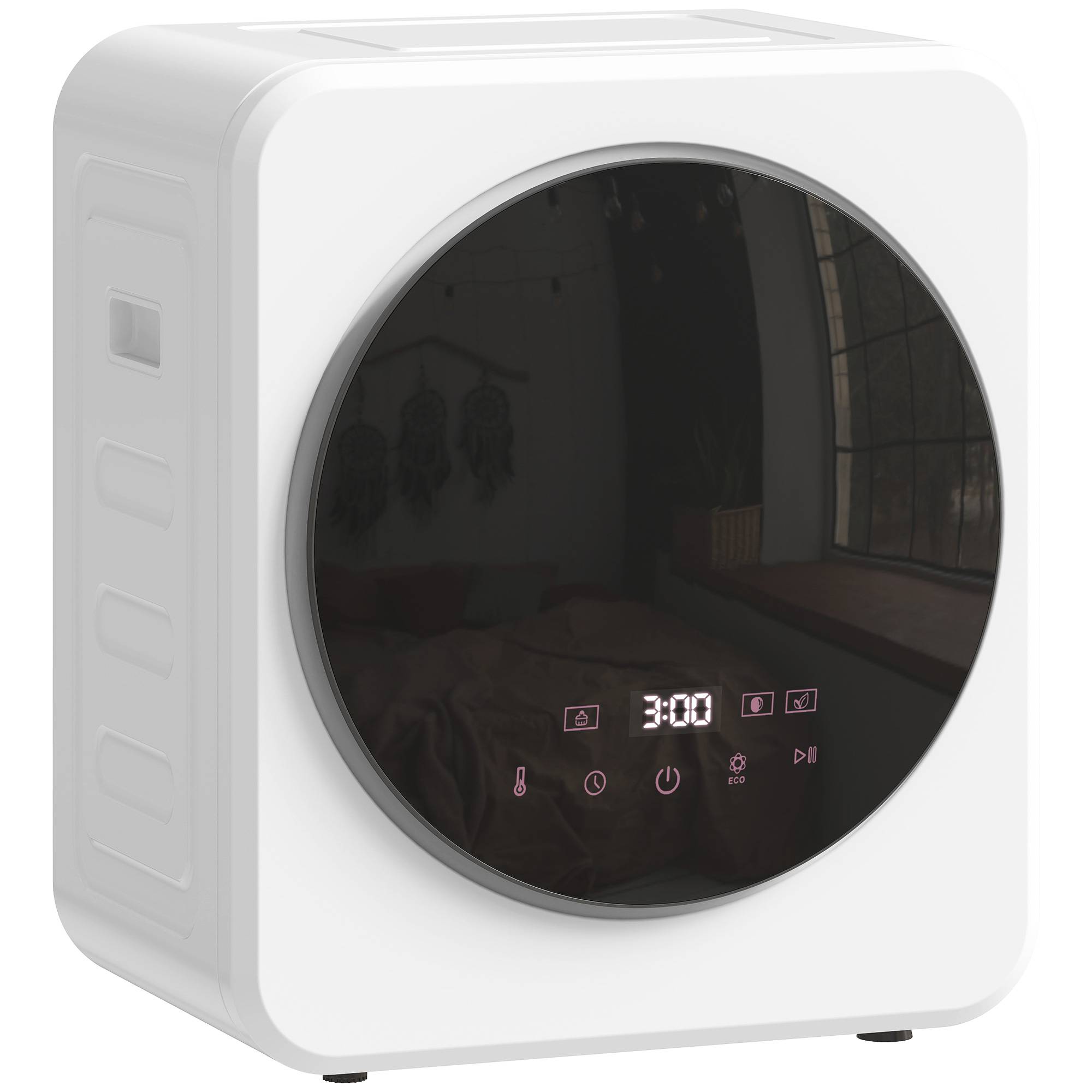 Sèche-linge à évacuation 4kg chargement frontal, tambour inox, 800W compact pose libre, blanc - Image 1