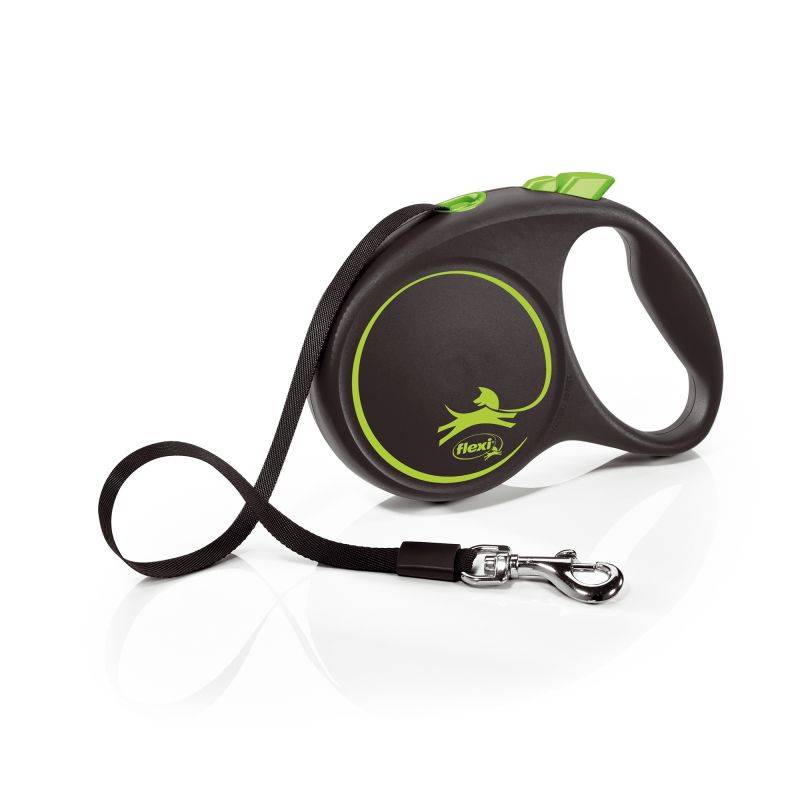 Flexi - Laisse Black Design L Tape 5m black/ green FU32T5-251-S-CG Flexi - Image 1