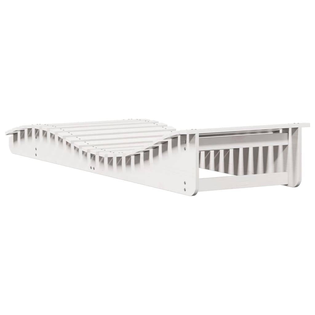 Maison Chic - Chaise longue | Transat | Bain de soleil blanc 205x70x31,5 cm bois massif de pin - Image 6