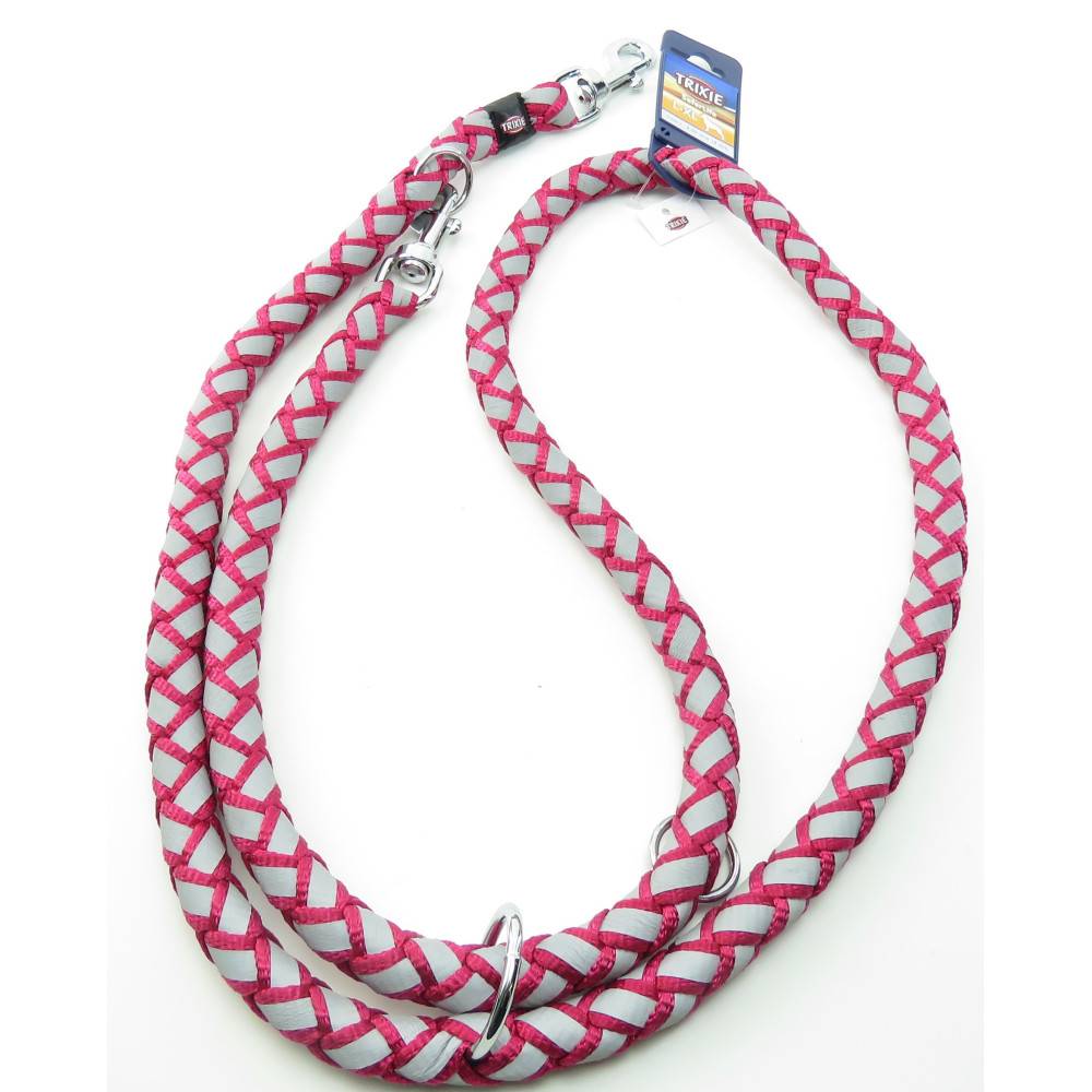 Trixie - Trixie - Laisse Cavo Reflect ø18mm x 2 M. réglable Fushia pour chien - Image 1