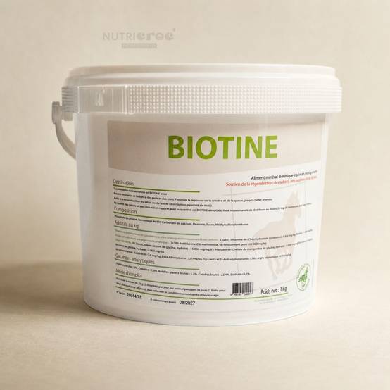 Biotine Equiwin Poudre 1 kg pour les Sabots et le Pelage du Cheval 1 kg - Image 1
