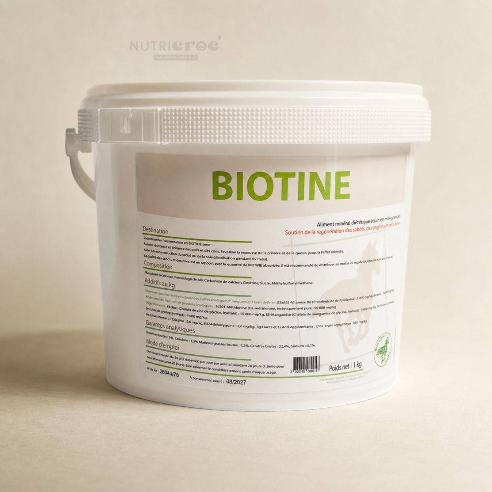 Biotine Equiwin Poudre 1 kg pour les Sabots et le Pelage du Cheval 1 kg
